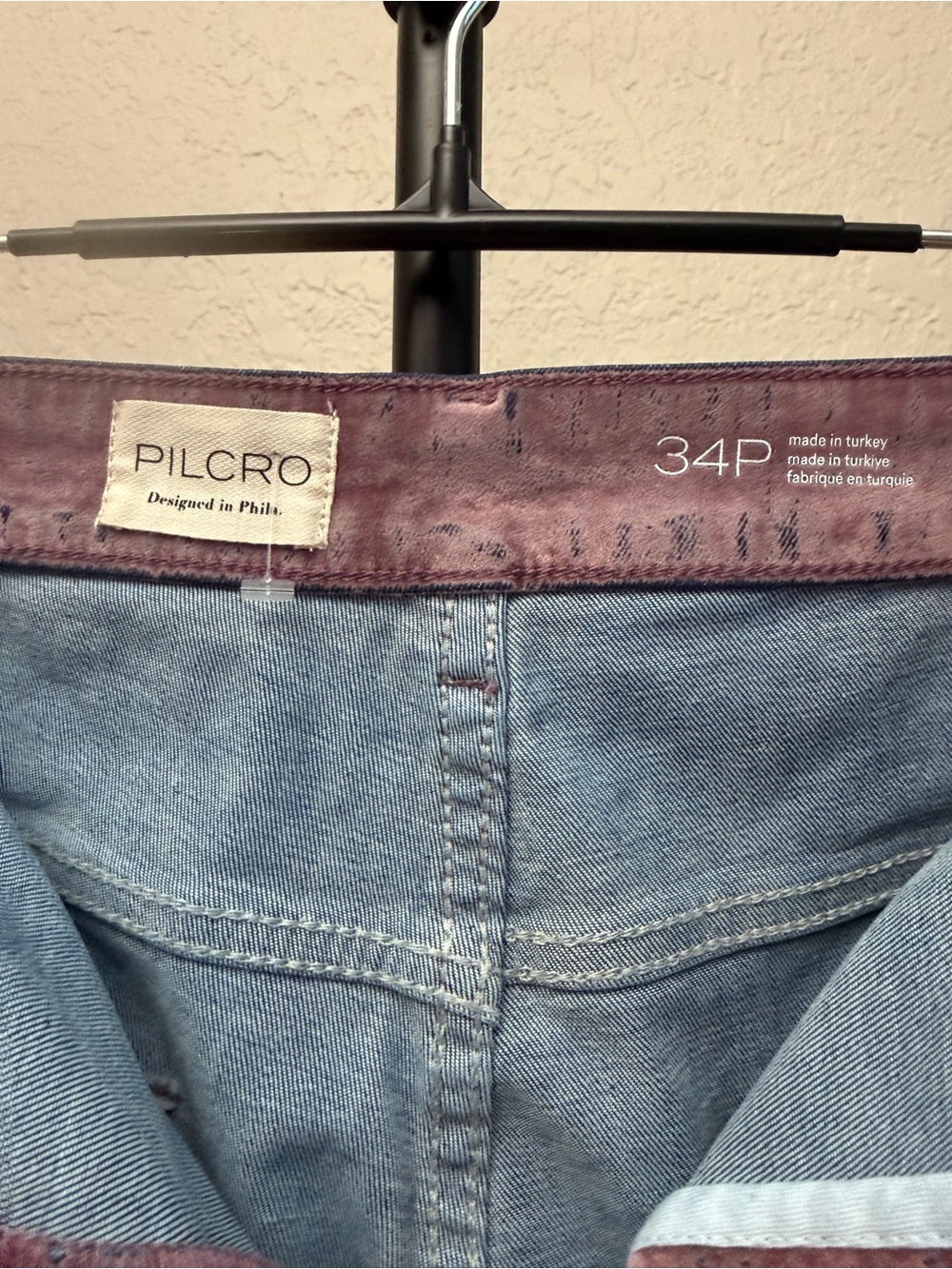 Anthropologie Pilcro The Rylan Flocked High Rise Flare Jeans Lilac 34P NWT - Picture 4 of 16